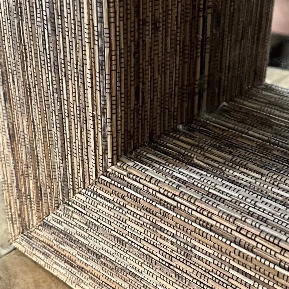 Crate and Barrel Woven Rattan Decorative Wall Mirror 16.5